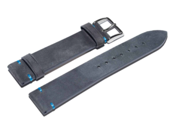 Fine Cowhide Leather Watch Strap Dark Gray 20 mm