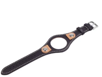Calfskin Watch Strap Black Light Brown Contrast 16 mm