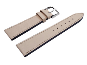 Shrunk Calfskin Watch Strap Beige 22 mm
