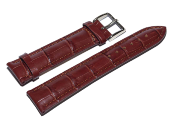 Redbrown Calfskin Watch Strap Croco-Optics 20 mm