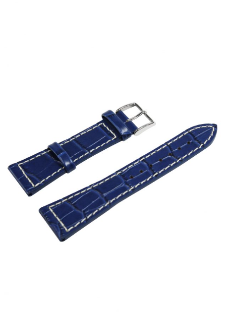 Smooth Calfskin Watch Strap Black Red 22 mm