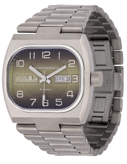 Slava TV-Series 3220138/100-8205 Automatic Khaki Dial Titanium Case Exclusive Watch